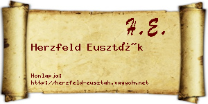 Herzfeld Euszták névjegykártya
